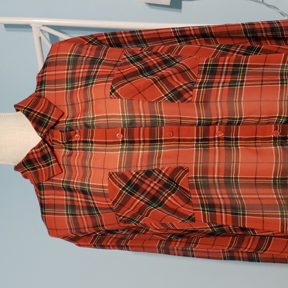 Sheer Plaid Button Up - Picture 2 of 11